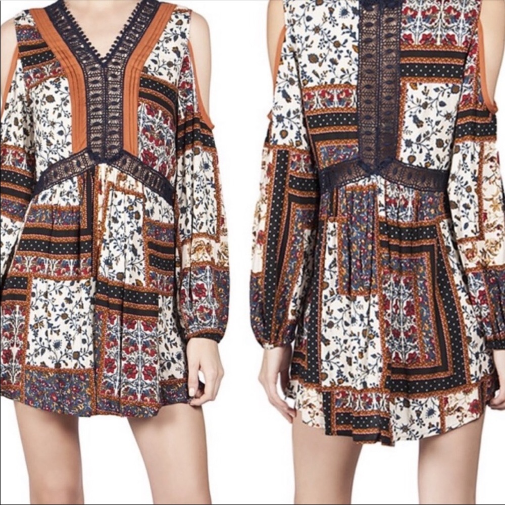 Bohemian Multi-Printed Long Sleeve Mini Dress Tunic - Picture 8 of 14